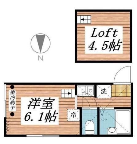 エムズ横浜(1K/2階)の間取り写真