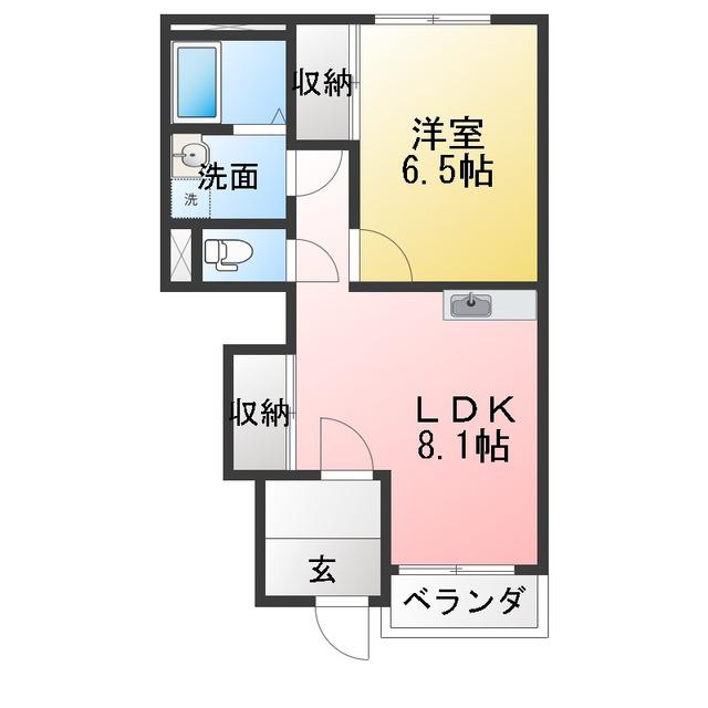 フォレストヴィラII(1LDK/1階)の間取り写真