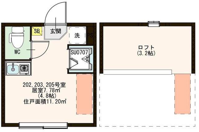 WIN CREST(ワンルーム/2階)の間取り写真