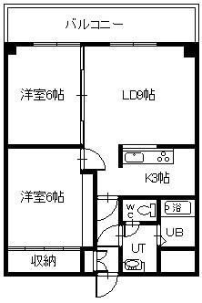 グランデ緑町(2LDK/2階)の間取り写真