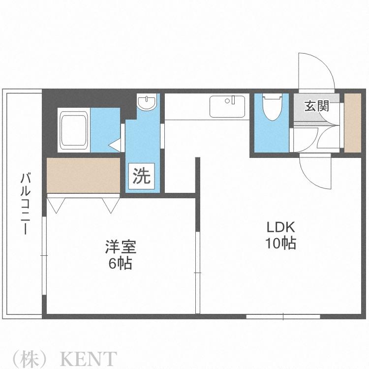 ドリーバーデン宮の沢(1LDK/2階)の間取り写真