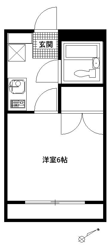 ニューアヤメ(1K/3階)の間取り写真