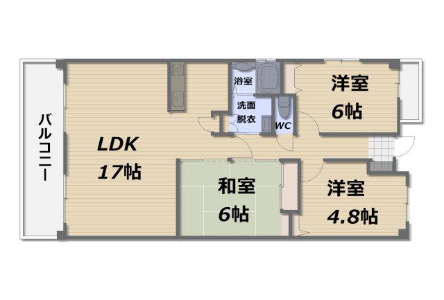 アーサー宗像アクシス(3LDK/5階)の間取り写真