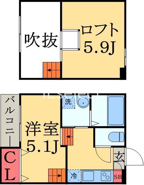 グランスイート(ワンルーム/1階)の間取り写真