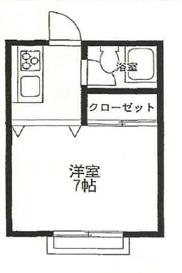 パステラルハイム(ワンルーム/2階)の間取り写真