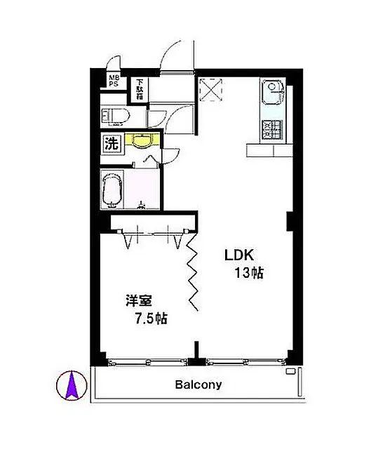 グランドゥールオークラ(1LDK/2階)の間取り写真