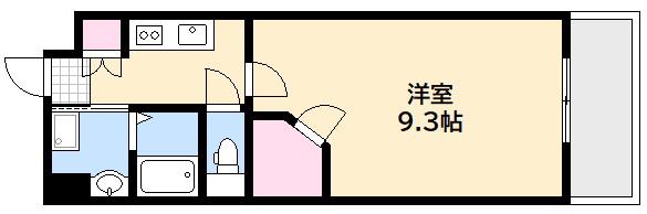 ロアール横川参番館(1K/12階)の間取り写真