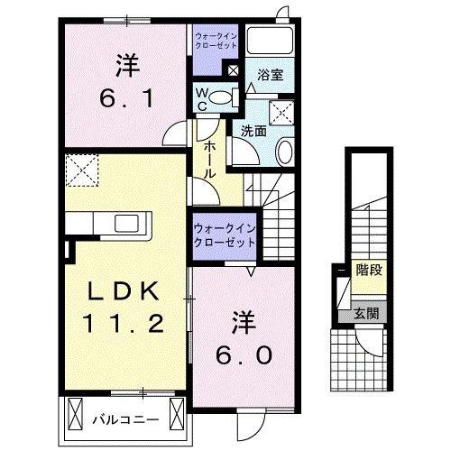 ノイ プロメナ-デ(2LDK/2階)の間取り写真
