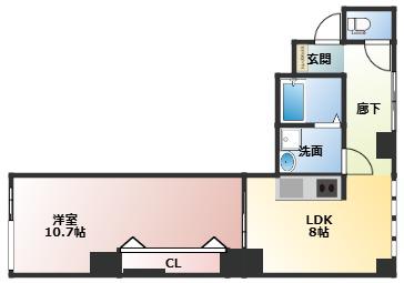 ベルブライト(1LDK/2階)の間取り写真