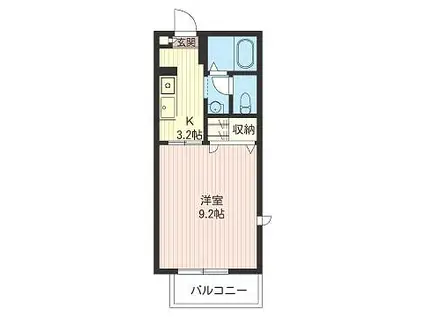 マストライフおもちゃのまちD(1K/2階)の間取り写真