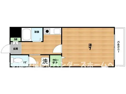 αクラージュくずはI(1K/1階)の間取り写真