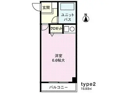 コーポ三和新大宮II号館(ワンルーム/2階)の間取り写真