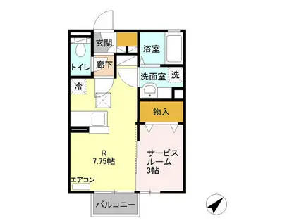 レオーネ(1LDK/2階)の間取り写真
