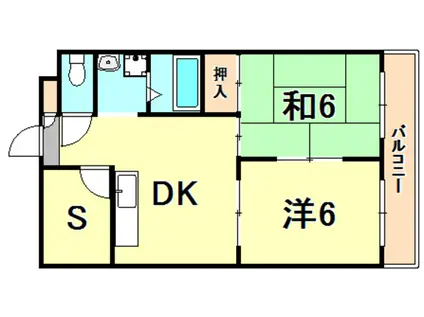 ハビット鷹羽(2SDK/3階)の間取り写真