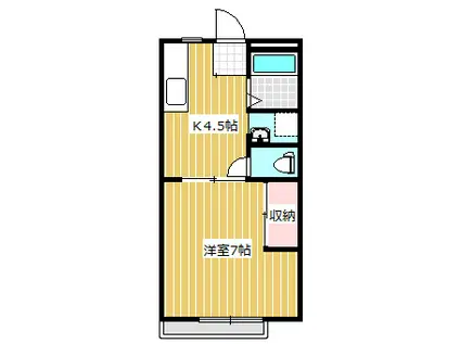 マリンハイツ(1K/1階)の間取り写真