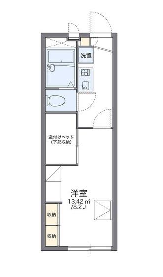 レオパレス川北(1K/1階)の間取り写真