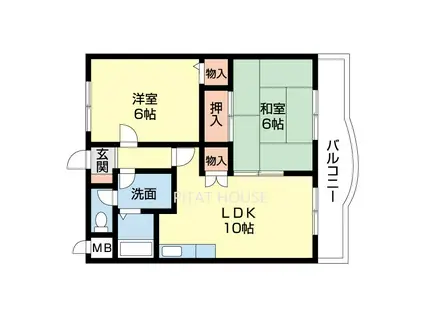 カサデ楠見(2LDK/2階)の間取り写真