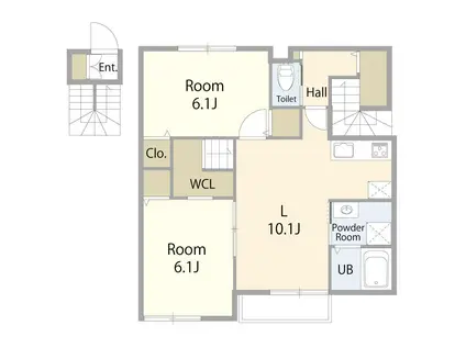 CIEL CLAIR池上(2LDK/2階)の間取り写真