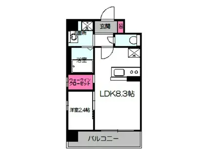 LIVE FLAT都島(1LDK/2階)の間取り写真