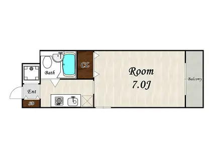 メゾンフロンティア(1K/2階)の間取り写真