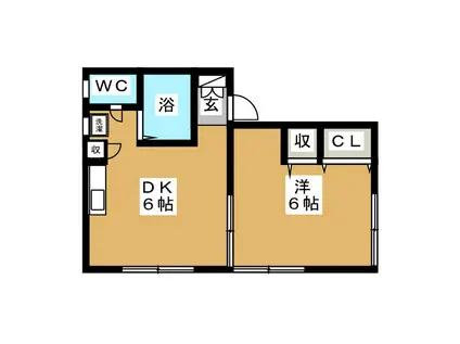 グランデカーサ(1DK/1階)の間取り写真