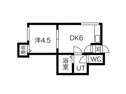 カーサソレアード(1DK/3階)の間取り写真