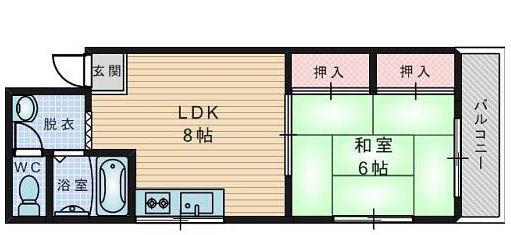 出口ハイツ(1LDK/3階)の間取り写真