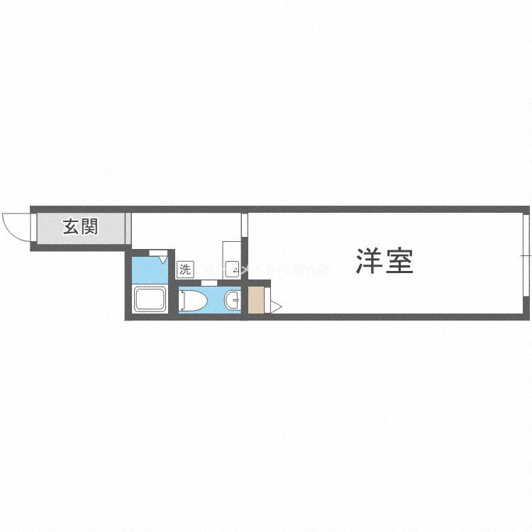 グランディスタ谷町九丁目(1K/4階)の間取り写真