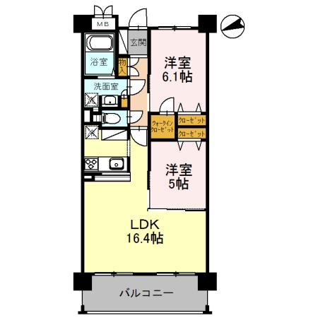 ラ・メゾンMSIII(2LDK/2階)の間取り写真