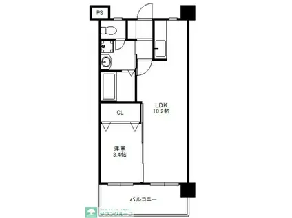 ウィステアリア博多東(1LDK/4階)の間取り写真