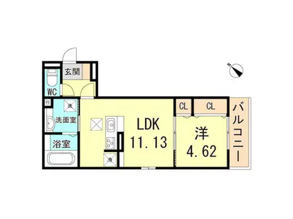 BOWLZ KOBE兵庫町(1LDK/3階)の間取り写真