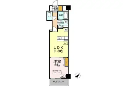 HILL FLAT OSAKI(1LDK/5階)の間取り写真