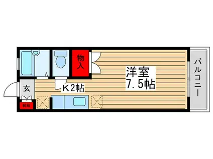 スズキ第2ハイツ(ワンルーム/1階)の間取り写真