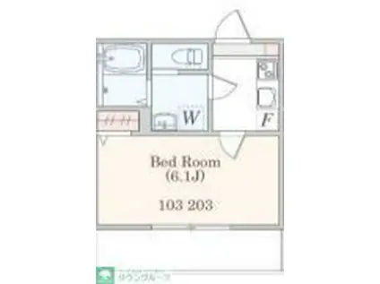 アザーレ・パッシオ新百合ヶ丘B(1K/1階)の間取り写真