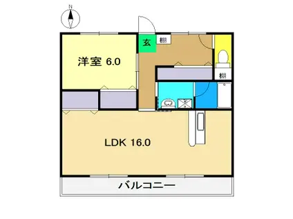 ドリームハウス1(1LDK/2階)の間取り写真