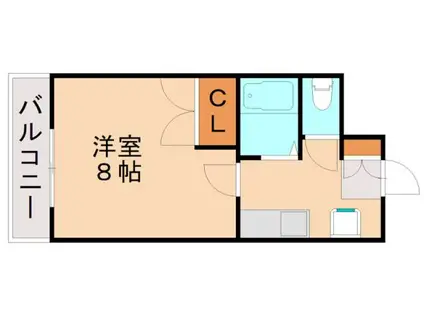 ロイヤルハイツ折尾(1K/4階)の間取り写真