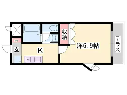 フルハウスA棟(1K/1階)の間取り写真