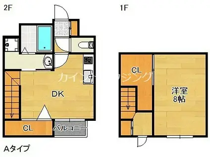 エレギャラント住吉(1LDK/2階)の間取り写真