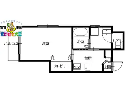 SELESTIA・KANEGAE セレスティア・カネガエ(1K/4階)の間取り写真