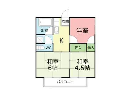 コーポ宮前(3DK/2階)の間取り写真