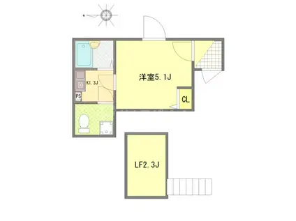 フォルトゥーナ梅島(1K/3階)の間取り写真