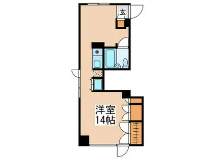 サンドエル若葉(ワンルーム/3階)の間取り写真