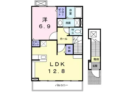 クリスタルガーデンリリー(1LDK/2階)の間取り写真