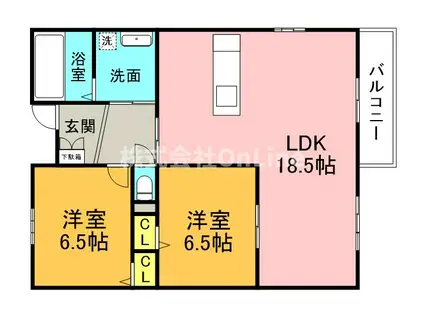 エトワールヴィル-R小阪本町レジデンス(2LDK/1階)の間取り写真