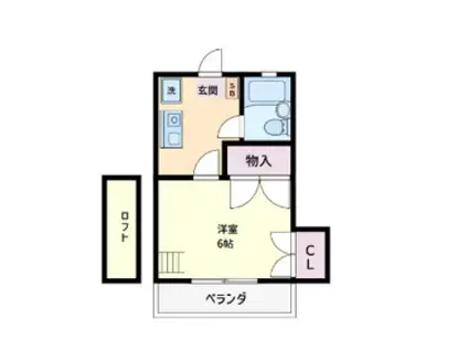 カームハイツII(1K/1階)の間取り写真