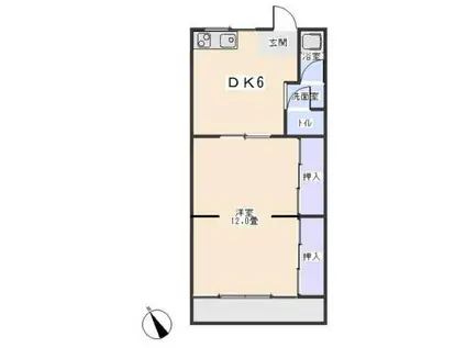 コーポこと(1DK/1階)の間取り写真