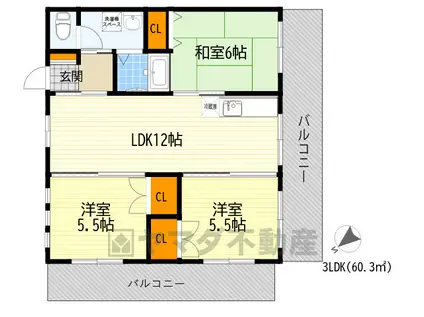メゾン・ド・アルジャン(3LDK/5階)の間取り写真