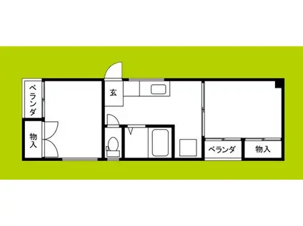 エトワール住之江(2DK/1階)の間取り写真