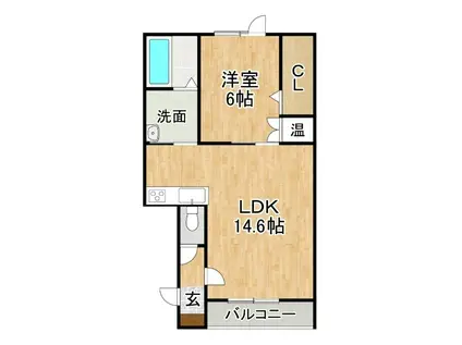 CLASS帯広II(1LDK/3階)の間取り写真