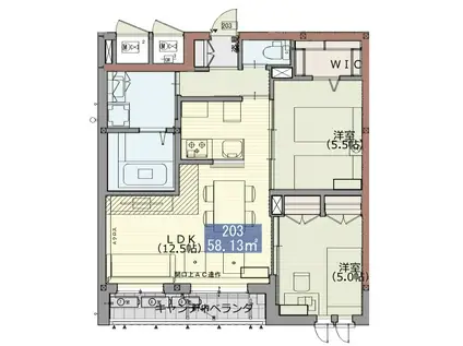 CLARENCE (2LDK/3階)の間取り写真